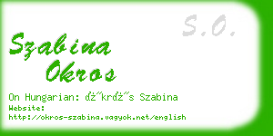 szabina okros business card